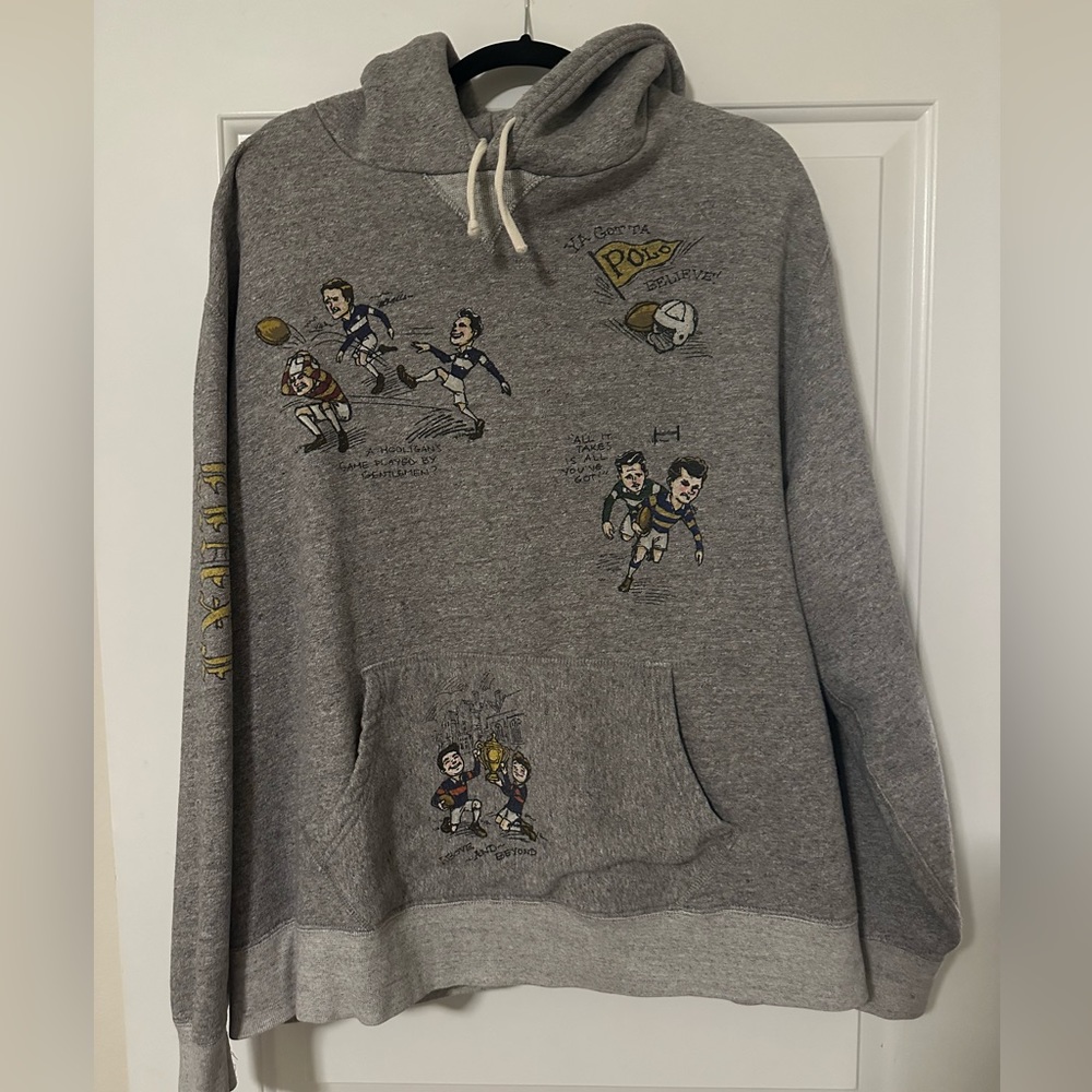 Gray hoodie polo by Ralph Lauren